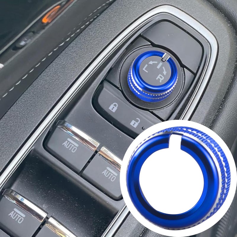 HDUFC 5pcs for Subaru Crosstrek/Impreza 2024 2025, Forester 2025, Legacy Outback 2020-2025, WRX, Ascent Volume Adjustment Knob, Mirror Knob Cover, Start Button Cover/Ring (Blue) - Image 3